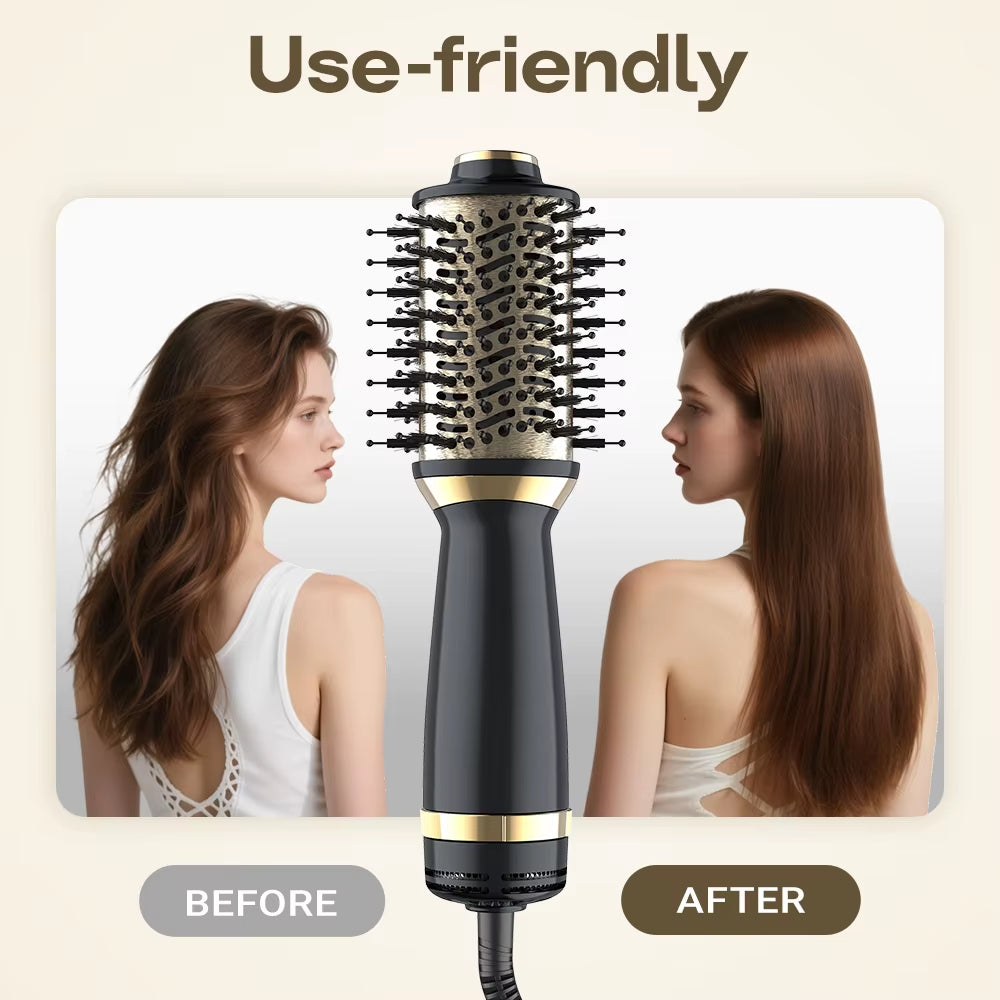 Hair Dryer Brush in One, 4In1 Hair Dryer Brush Hair Dryer with Oval Bucket, Mini Hot Air Brush for All Hair Types, Suitable Gift